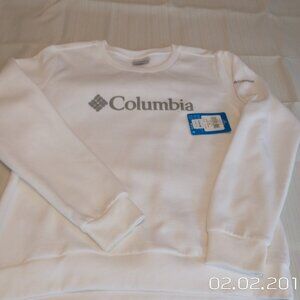 NWT Women's/Ladies COLUMBIA Bright White Sunridge Crew Sweatshirt Size Large
